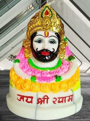Marble Dust Khatu Shyam ji Statute Murti Idols for Home Decore Pooja Mandir Shyam Baba Idol for Home Temple Khatu Shyam Ji Size[5" INCHES]
