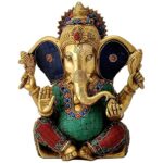 Large Ganesh Brass Idol Statue for Puja Home Decor - Gift for Diwali, Wedding, Anniversary