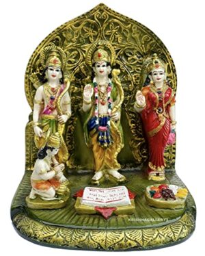 Polyresin Antique Ram Darbar Murti Statue Ram darbar Family Statue Idol for Pooja Room Home Temple 26 cm Big Large Size