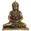 Sitting Position Lord Hanuman Idol - Bajrangbali Murti Showpiece for Home Temple, Pooja Room, Office, Corporate Gifts, Diwali Decoration