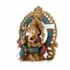 Lord Ganesha Shrine Brass Idol Statue | God Ganesh Home Decor Figurine