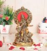 Gold Plated Maa Saraswati Metal Statue,Hindu Goddess Saraswati ji Murti for Pooja,Meditation,Office,Home,Study Table Decorative,Showpiece Figurines,Religious Idol Gift Article...