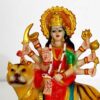 Goddess Nav Durga Devi Sherawali MATA Murti Statue for Puja Showpiece Car Dashboard Gift Item (Multicolor, 19.7 X 14 Cm),Resin