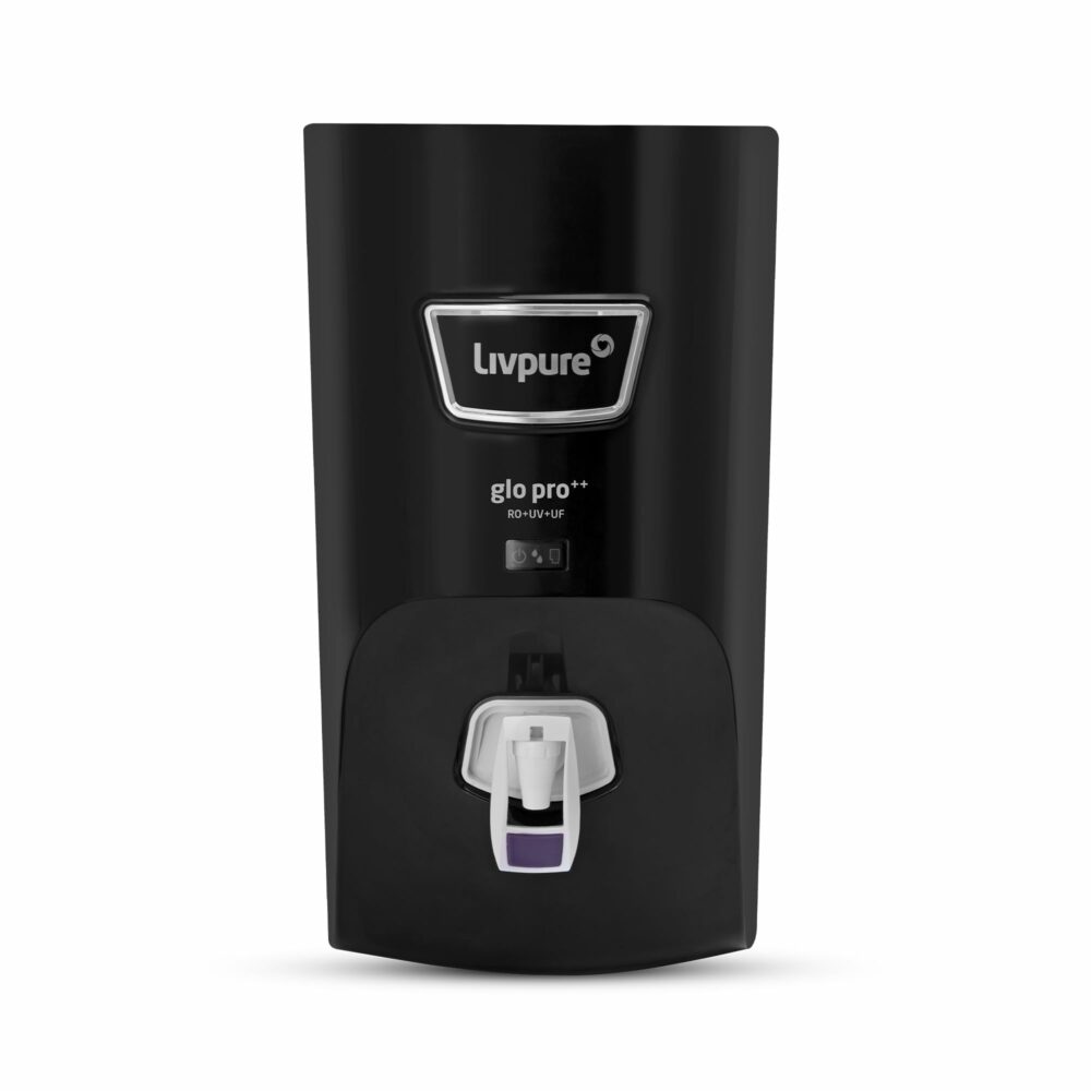 Livpure GLO PRO++ RO+UV+UF | Water Purifier for Home - 7 L Storage | Free Standard Installation | Suitable for Borewell, Tanker, Municipal Water | Black