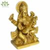 Brass Saraswati Idol, Standard Size, Gold, 1 Piece