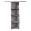Industries 4 shelf Closet Organizer for Wardrobe|Non-woven Collapsible Wardrobe|Hanging Shelf for clothes|4 shelves Cloth Organizer|Pack of 2 (Grey)