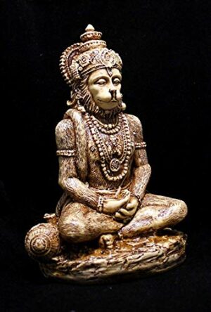 India Amazing India Synthetic God Hanuman Idol, 6 Inch, White(Resin)
