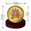 Lord Rama Darbar Gold Plated Metallic Car Frame, Table Decor| MCF 1C Classic Lord Rama Darbar and 24K Gold Plated Foil| Religious Frame Idol for Pooja, Worship, Gifts Items (5.5X 5.0 CM)