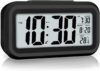 AERYS Digital Alarm Clock Table Clock for Students, Home, Office, Corporate with Automatic Sensor, Date & Temperature (Black Digital) Plastic, 14 W x 8 H Centimeters