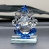 Blue and Transparent Double Sided Crystal Car Ganesha Showpiece