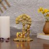 Gift Items Metal Krishna Idol Murti with Kamdhenu Cow - Gold Plated Showpiece Articles for Home Decor, Office,House Warming (Set of 1)