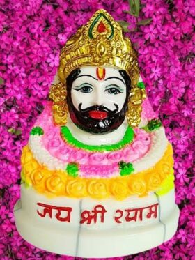 Premium Baba Khatu Shyam ji Idol Statue Showpiece for Home and Pooja Decoration | Khatu Shyam Murti for Home and Car Dashboard | MarbleDust (Size 5" Inches) (Pack of 1)