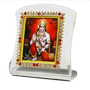 Religious Idol Acrylic Showpiece Figurine for Car Dashboard, Home & Office D?cor (Hanuman Ji)