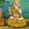 Decorative Krishna Idol Statue Showpiece for Home Decor, Living Room, Mandir, Temple, Pooja Room, Table Top, Office Gifts
