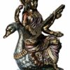 Cold Cast Saraswati Murti, Idol for Home, Statue Showpiece Gift (L x B x H : 19 x 12 x 20) cm, Multicolour,1 Piece