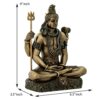 10" Large Lord Shiva Idol Statue, Dhyan Mudra, Antique Finish, Bronze God Statue