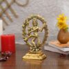 Gold Plated Metal Shiva Natraj Idol Statue for Home Decor, Decorative Showpiece Figurine