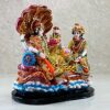 Resin Lord Vishnu with Laxmi in Ksheer Sagar - Lakshmi Narayan Murti Idol Statue Sculpture - Pooja Articles - Multicolour - 10" Inches