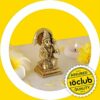 100% Pure Brass Lord Hanuman Idol, Hanuman Ji Murti for Car, Desk, Home Mandir, Yellow Antique Finish