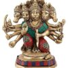 Panchmukhi Hanuman Idol - 7 Inch Brass Religious Home Decor for Office Mandir Puja