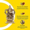 100% Pure Brass Lord Ganesha Idol 6.8cm | Ganesh Idol for Home Decor | Ganesh Murti | Yellow Antique Finish