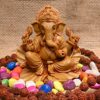 Ganesh ji Ganpati Bappa Shoeflower Idol for Car Dashboard, House Warming, Puja Ghar, Diwali, Decoration & Gifting 7 x 10 x 10 cm