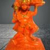 Efinito,Polyresin Orange Hanuman Ji Murti Hanuman bala Ji Bajrang Bali Sankat Mochan Bhagwan Murti Statue Idol for Car Dashboard Home Temple Big Size Idol 17 CM