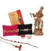 Rakhi For Brother With Gift - Rakhi For Brother And Bhabhi Combo Gift Hamper - Rakhi Gift For Brother & Sister - Krishna Idols Statue Showpiece, Dora Rakhi, Greeting Card, Rakshabandhan Gifts