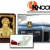 Wooden Carving Hanuman Ji Idol Car Dashboard with Japa Mala (4 cm x 7.5 cm x 7 cm, Brown)