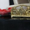 Laxmi Ganesh Saraswati Idol Gold Plated Showpiece Statute Gift (Gold, lgsgld)