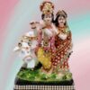 Stone Work Radha Krishna Cow God Idol, Murti Figurine Religious Pooja Gift Items for Mandir | Temple | Home |Office (8 * 14 * 22 CM)(Multicolour)