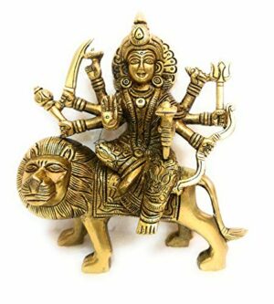 Fine Brass Made Maa Durga Idol (6, 6 , Small , Golden)