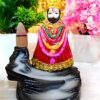 Lord Shree Khatu Shyam ji Smoke Fountain Idol/Khatu Shyam Murti for Pooja & Decoration, Gifts/Handicraft Resin-Marble Statue - Traditional or Religious Sculpture, Showpiece
