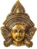 Durga Maa Face Sculpture Showpiece Wall Hanging Idol Statue (Golden, 13?16?4cm,170gram), Brass