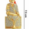 Sai Baba Sitting Idol Metal Statue for Car Dashboard Home Decor Mandir Pooja Murti Temple Office Table Showpiece