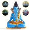 Brass Ganesha Idol for Car Dashboard, 8cm, Blue, Home Decor, Gift