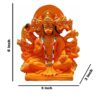 Orange Panchmukhi Hanuman Idol 6 Inch Marble Resin Statue for Pooja Home Decor