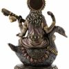 of Music and Knowledge Saraswati Sitting on Swan Playing the Vina Statue Sculpture by Top Collection