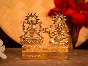 Lakshmi Ganesha murti Idol Set for Puja Home Decoration Car, Idols Ganesh Laxmi Statue Car Dashboard Desktop Decor (1)