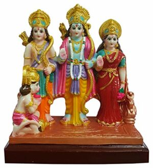 Resin Ram Sita Laxhman Hanuman Showpiece 18 x 14 x 6 cm Multicolour, 1 Piece