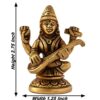 Handmade Brass Metal Saraswati Idol Sculpture for Home Temple Mandir