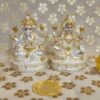 Silver Matte Oval Ganesha Idol with Gold-Plated Coin | Diwali Festival Gift Set