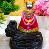 Lord Shree Khatu Shyam ji Smoke Fountain Idol/Khatu Shyam Murti for Pooja & Decoration, Gifts/Handicraft Resin-Marble Statue - Traditional or Religious Sculpture, Showpiece