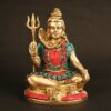 Brass Shiva Multicolor Idol Height 5.5 Inch