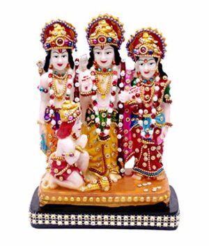 Ram darbar God Idol, God Murti Figurine Religious Pooja Gift Items and Murti for Mandir/Temple/Home/Office(LXWXH-07CMX12CMX18CM)(Stone Work)(POLYRESIN)(Multicolor)