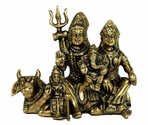 Brass Shiva Parvati Ganesh Shiv Pariwar Family Idol Murti Statue