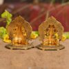 Laxmi Ganesh Set Idol Showpiece Metal Gold Plated Lakshmi Ganesha Idols for Diwali Gifts Puja (Set 1)