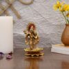 Metal Radha Krishna Figurine, 5.5 x 3.5 x 3.5 inches, Golden