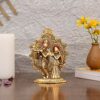 Gold Plated Metal Radha Krishna Statue - Radha Krishan Idol Showpiece Figurine for Home Office Temple Pooja Decor Gift (Set of 1)