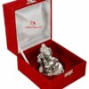Silver Plated Pagdi Ganesh God Idol Statue Oxidized Finish with Beautiful Velvet Box Packing and with Carry Bag (10H x 8W x 8L Centimeters)
